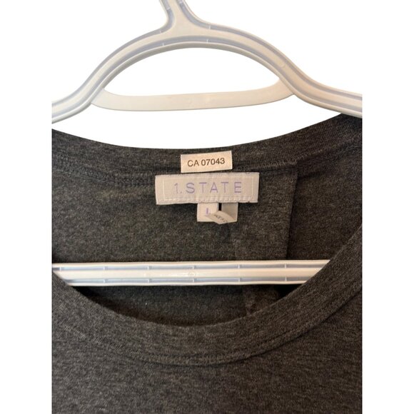 1. State grey tunic top with crisscross back detail size L - Picture 2 of 4